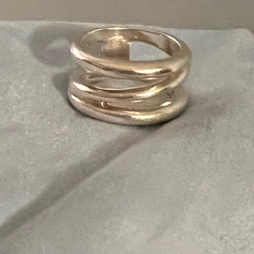 Tiffany & Co. Sterling Diagonal Ring, size 6 1/2